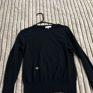 Dior Black Sweater with Gold Bee Embroidery